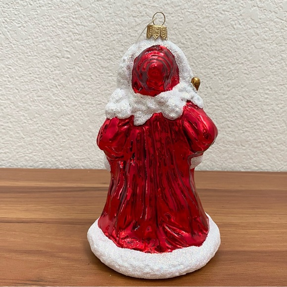 Glassware Art Studio Poland Santa Hand Blown Handcrafted Mercury Glass Ornament - Picture 15 of 16